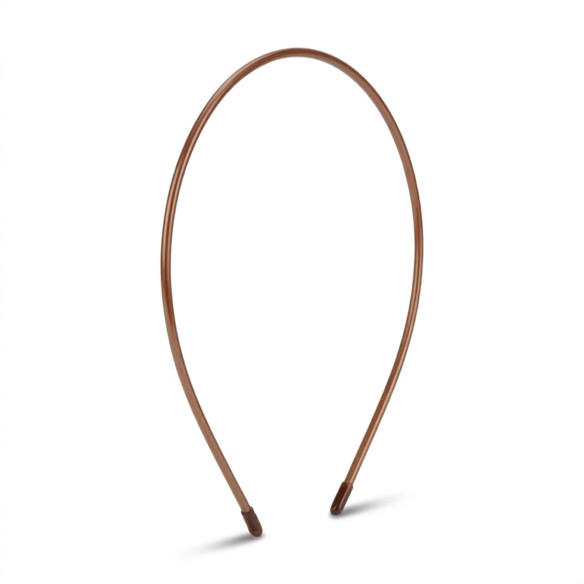 L. Erickson front view of thin tortoise headband showing slim profile and polished look