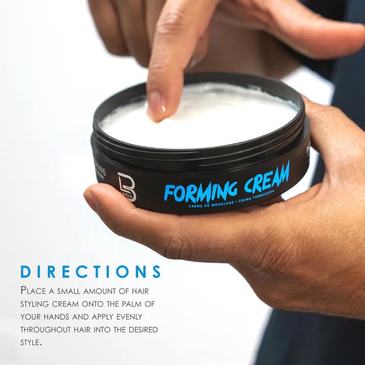 L3 forming cream label closeup showing ingredients and styling benefits