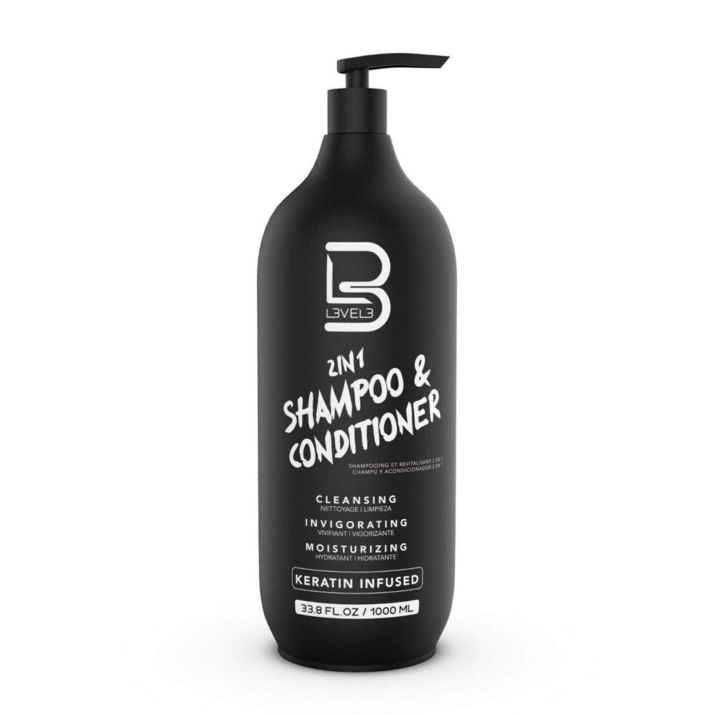 L3 front bottle view showing label and 33.8 fl oz size with clear benefits