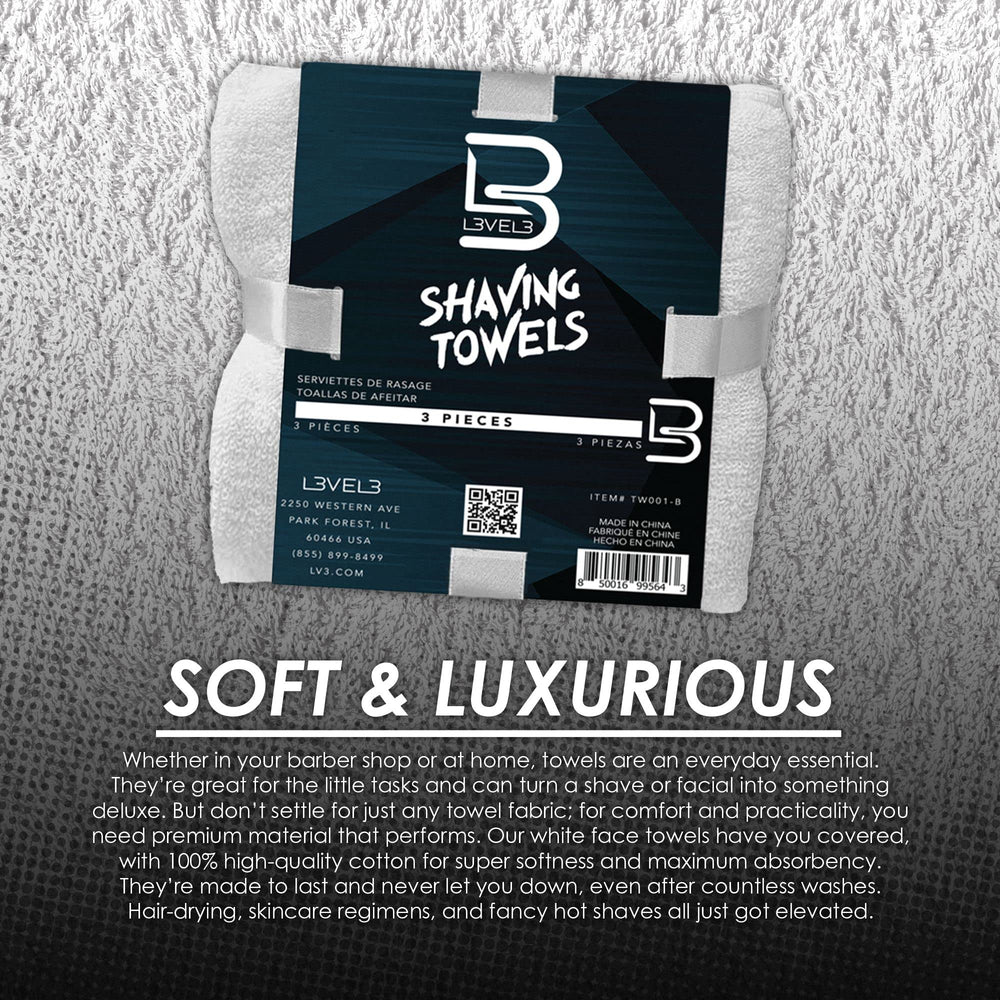 L3 towel texture held in hand illustrating plush softness for facial comfort