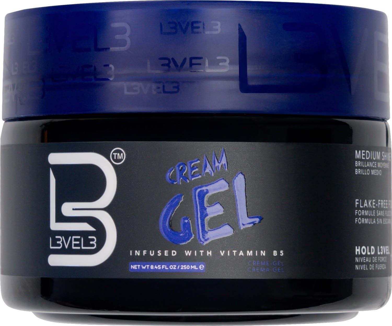 L3 Level 3 cream gel jar front view showing label and packaging benefit
