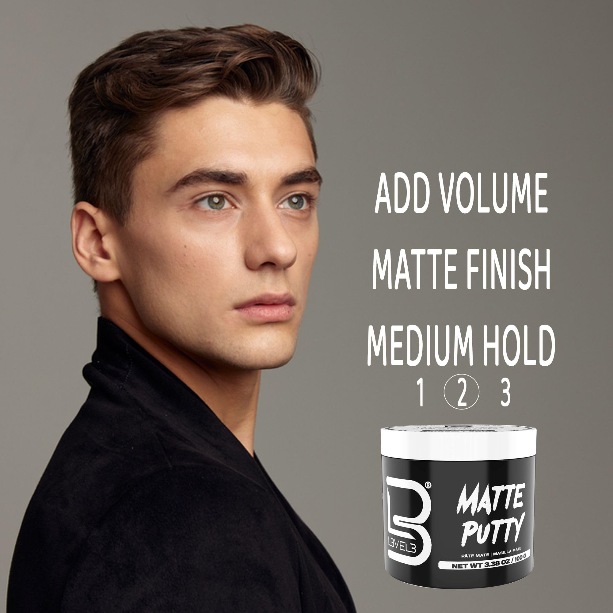L3 putty on bathroom vanity showcasing everyday grooming routine benefit
