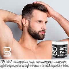 Short hairstyle finished with L3 putty showing natural matte texture