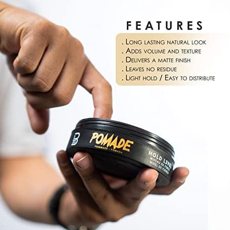 L3 pomade next to smartphone for scale showing small travel-friendly size
