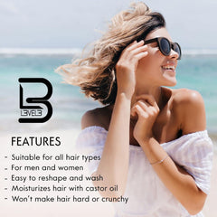 L3 applying spray to damp hair for enhanced beachy waves