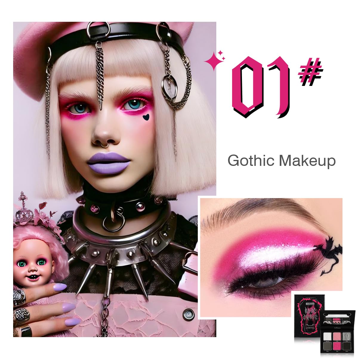 La Catrina open palette with mirror for on-the-go touchups and application