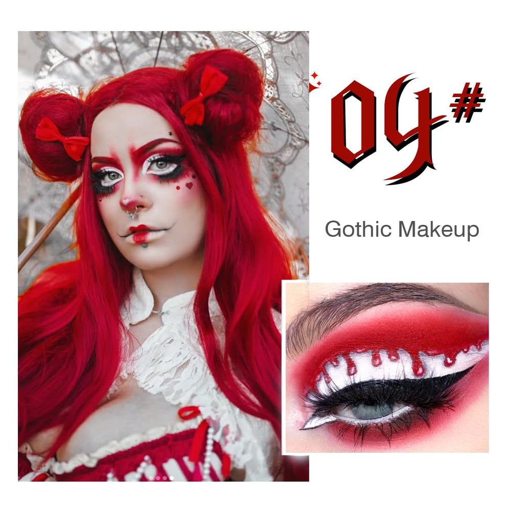 La Catrina close-up on true red eyeshadow swatch, highly pigmented payoff