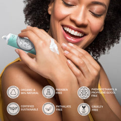 La Chatelaine back label with ingredients highlighting organic argan oil and shea butter