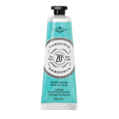La Chatelaine front tube gardenia scent showing compact travel benefit