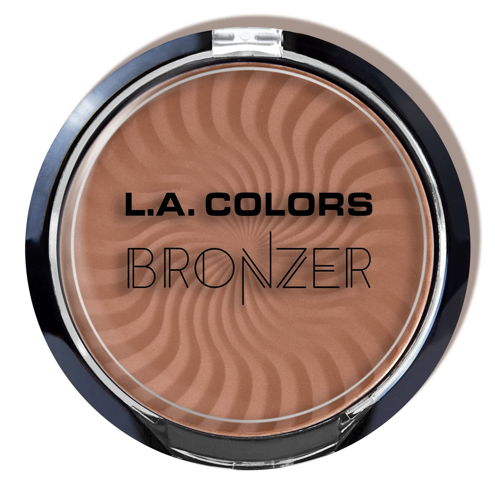 L.A. COLORS bronzer compact front view shows shade and portable glow