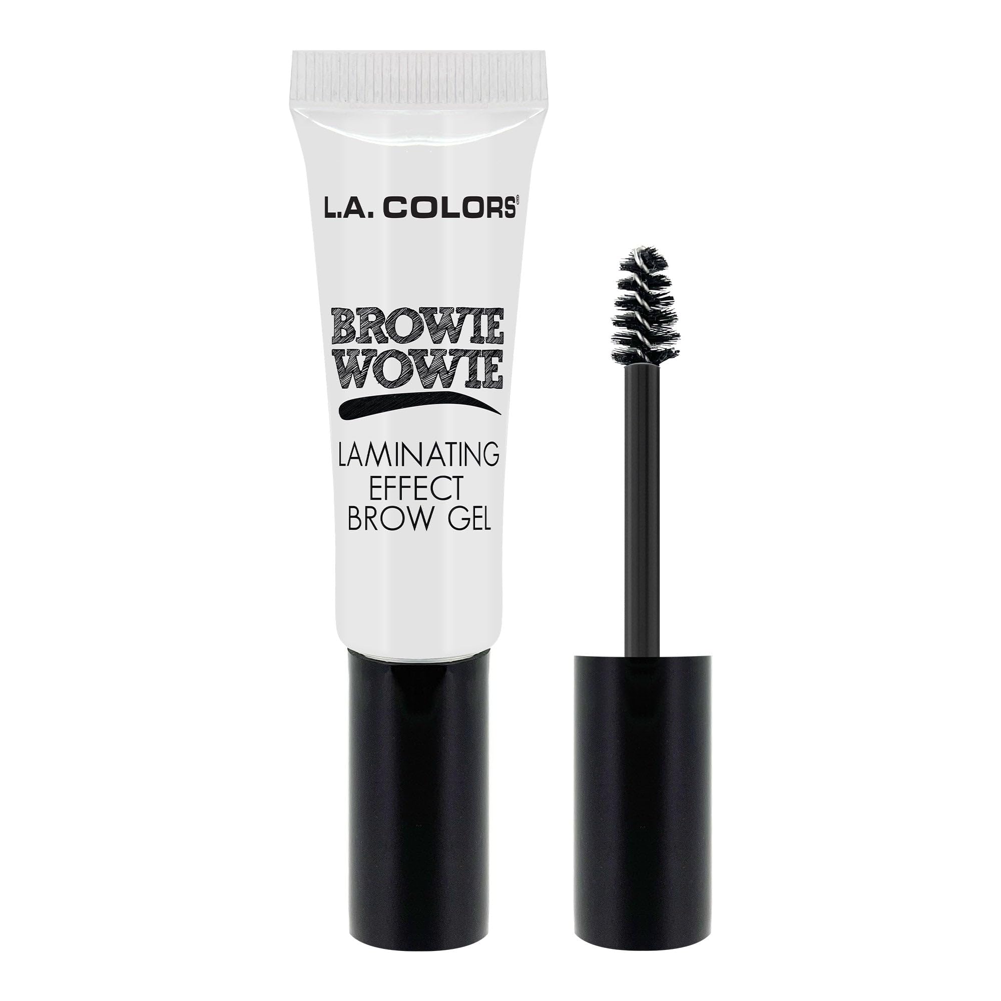 L.A. COLORS brow gel on model brows in lifestyle setting demonstrating lifted laminated finish