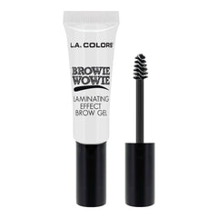 L.A. COLORS brow gel on model brows in lifestyle setting demonstrating lifted laminated finish