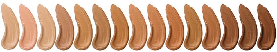L.A. COLORS model wearing Deep Tan foundation showing matte, pore-minimizing finish