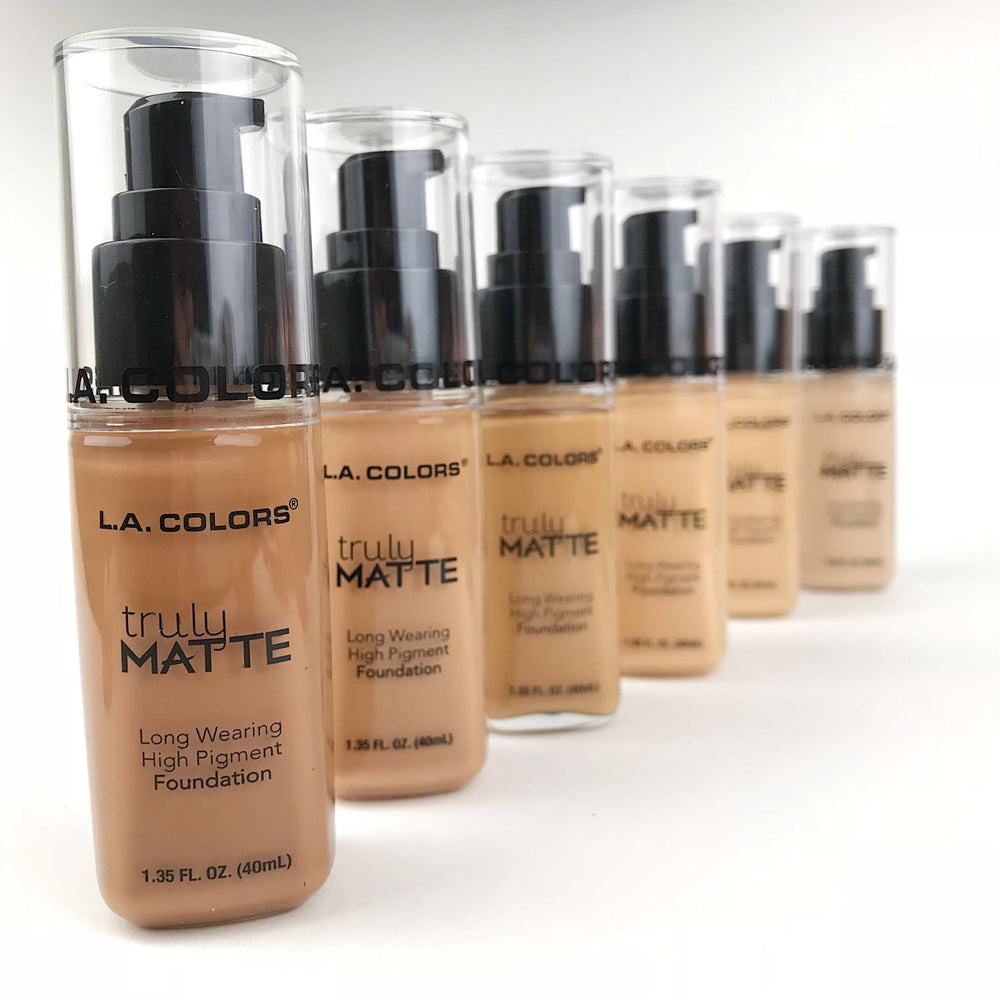 L.A. COLORS swatches on arm showing Deep Tan shade match and blendability