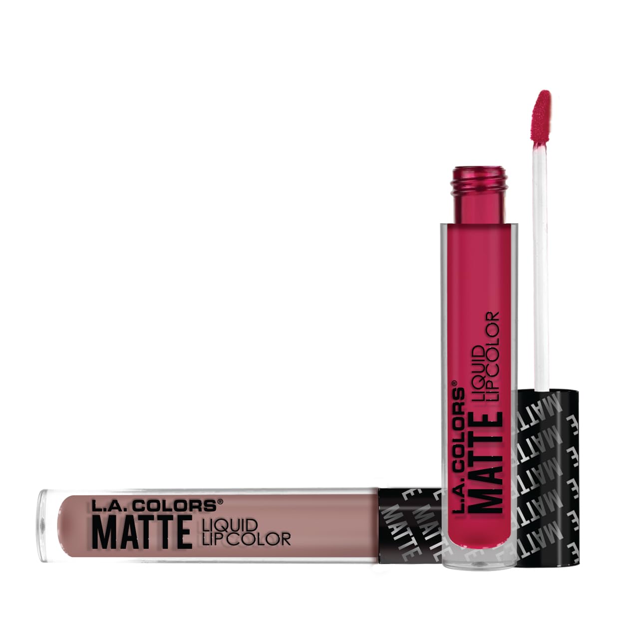 L.A. COLORS Eclipse swatch on lips in lifestyle scene showing long-lasting matte effect