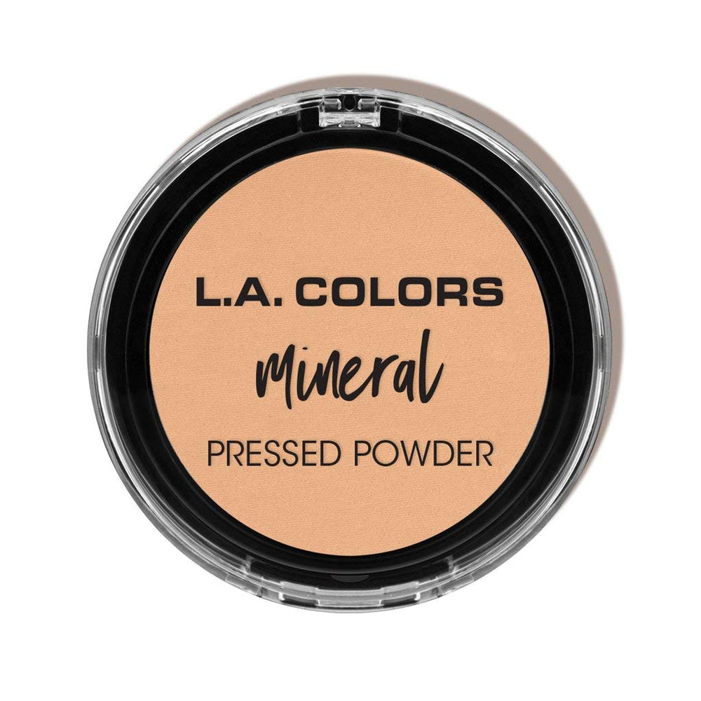 L.A. COLORS compact front view showing sleek packaging and portability benefit