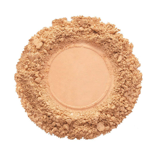 L.A. COLORS open powder pan revealing pressed mineral surface for even coverage