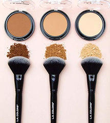 L.A. COLORS powder swatch on skin demonstrating natural matte finish benefit
