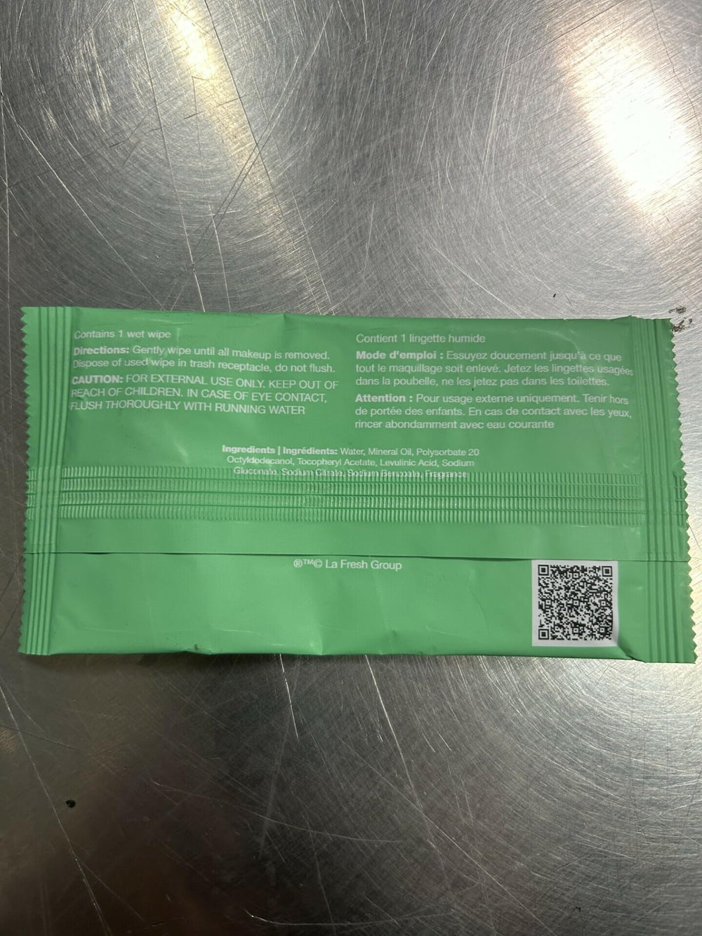 LA Fresh wipe removing mascara demonstrating effective makeup removal