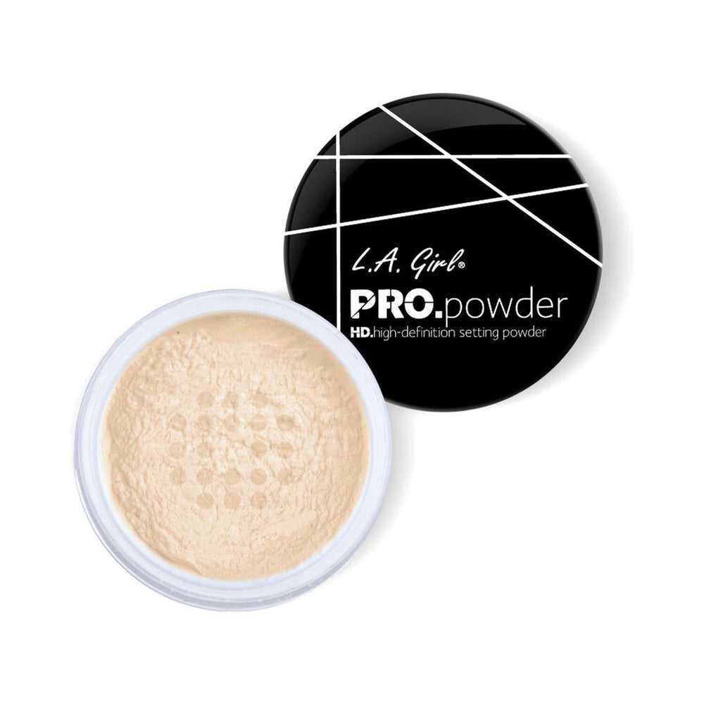 L.A. Girl powder applied to model T-zone showing matte control benefit