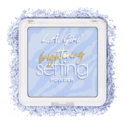 L.A. Girl marble setting powder compact front view showing packaging and shade benefit