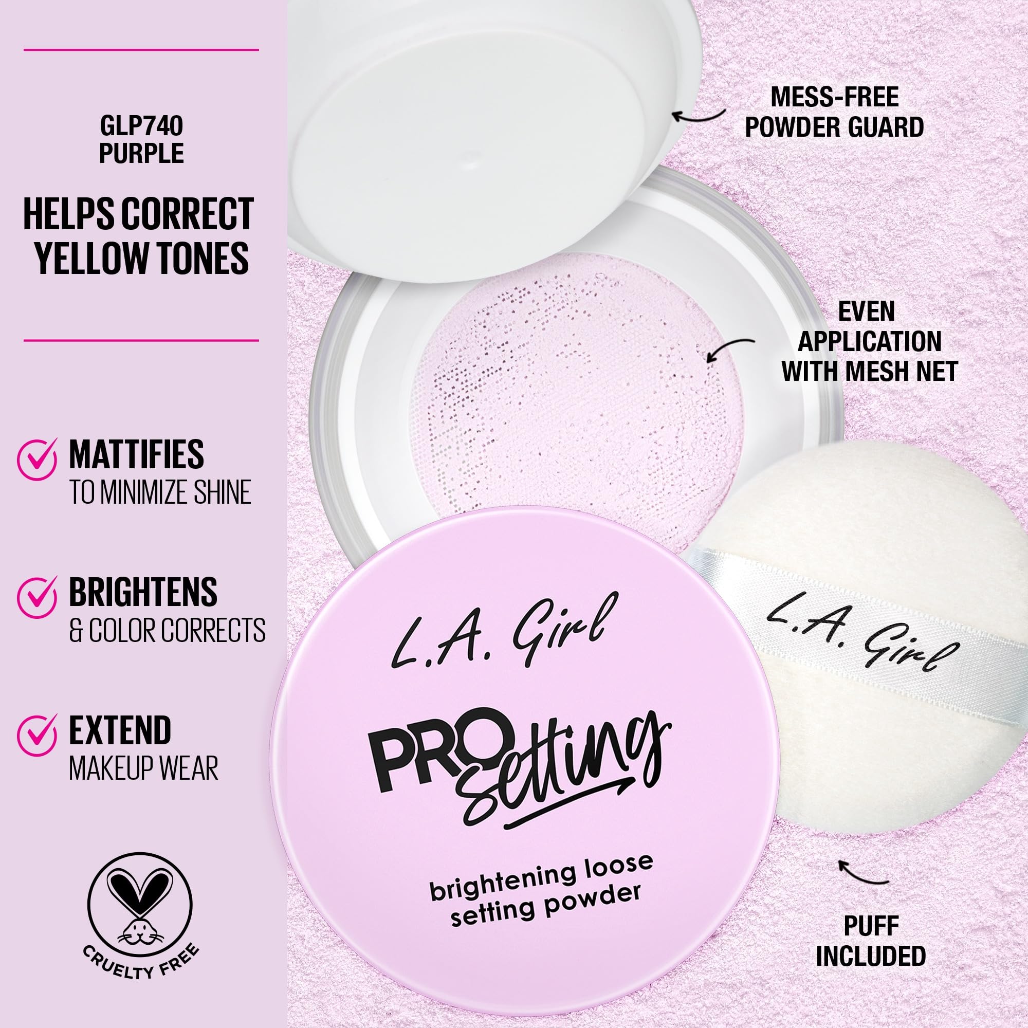 L.A. Girl model applying powder on T-zone demonstrating shine control and matte look
