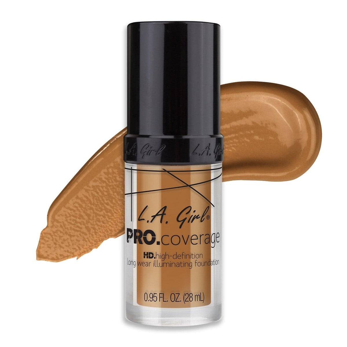 L.A. Girl front bottle view showing compact packaging and easy portability