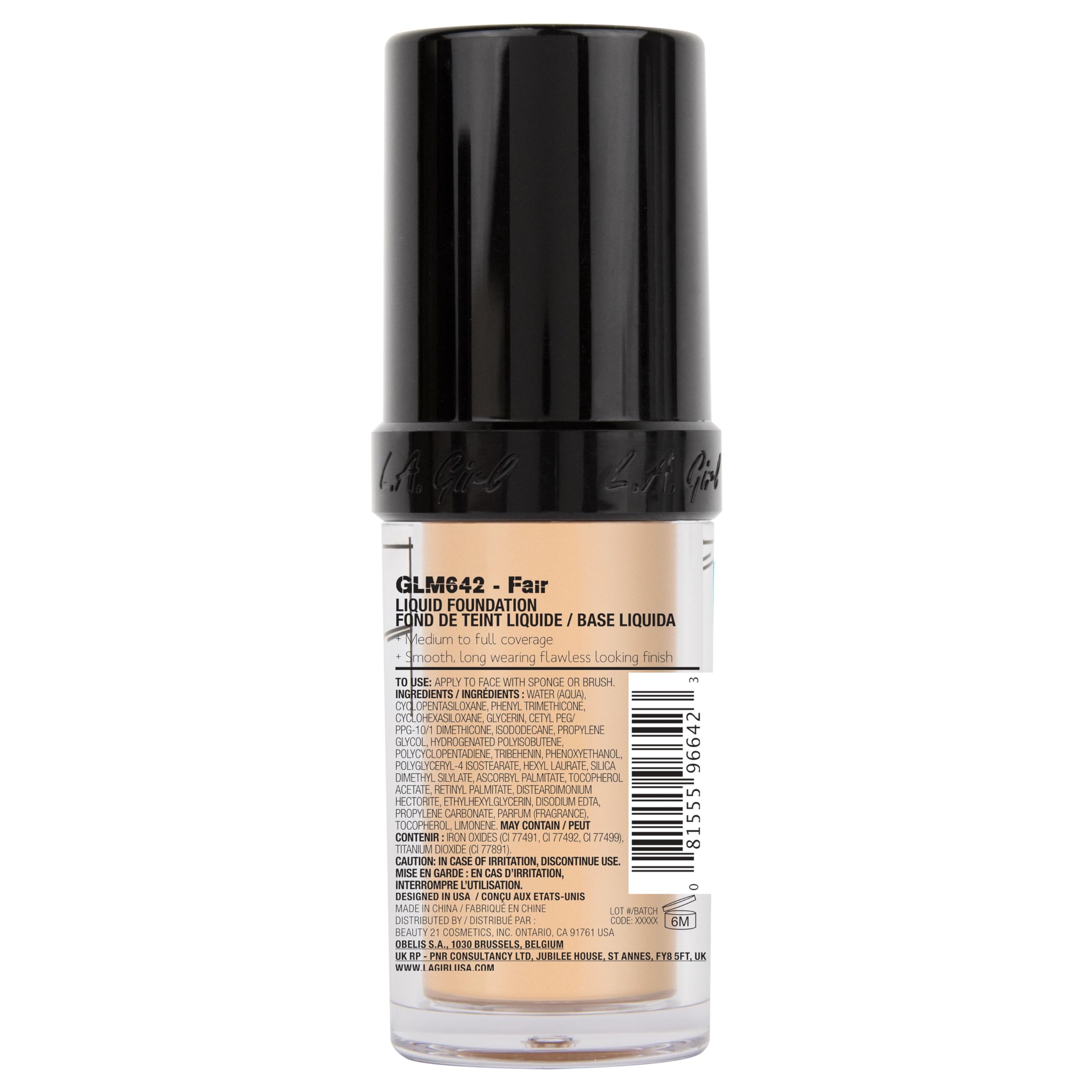 L.A. Girl foundation texture swatch on arm showing smooth blendability benefit