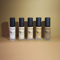 L.A. Girl foundation in a makeup bag ready for touch-ups, travel-friendly convenience benefit