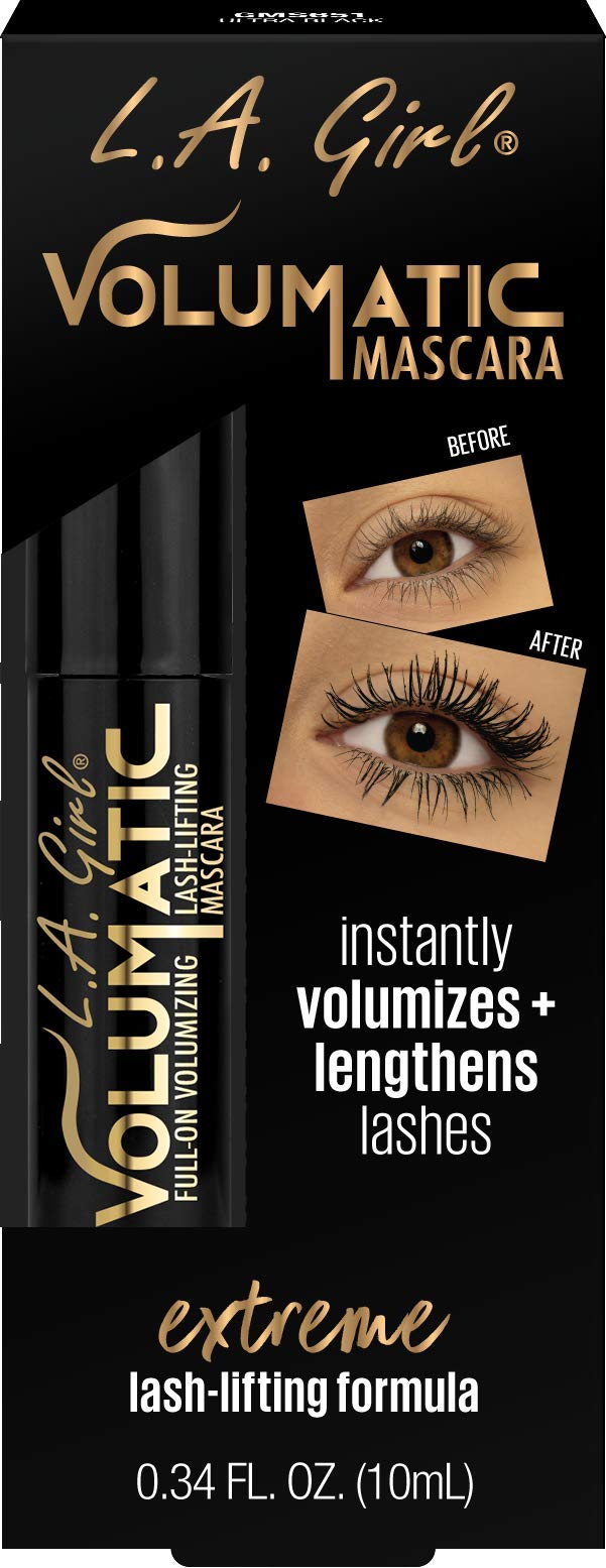 L.A. Girl Volumatic mascara front packaging shows shade and benefits