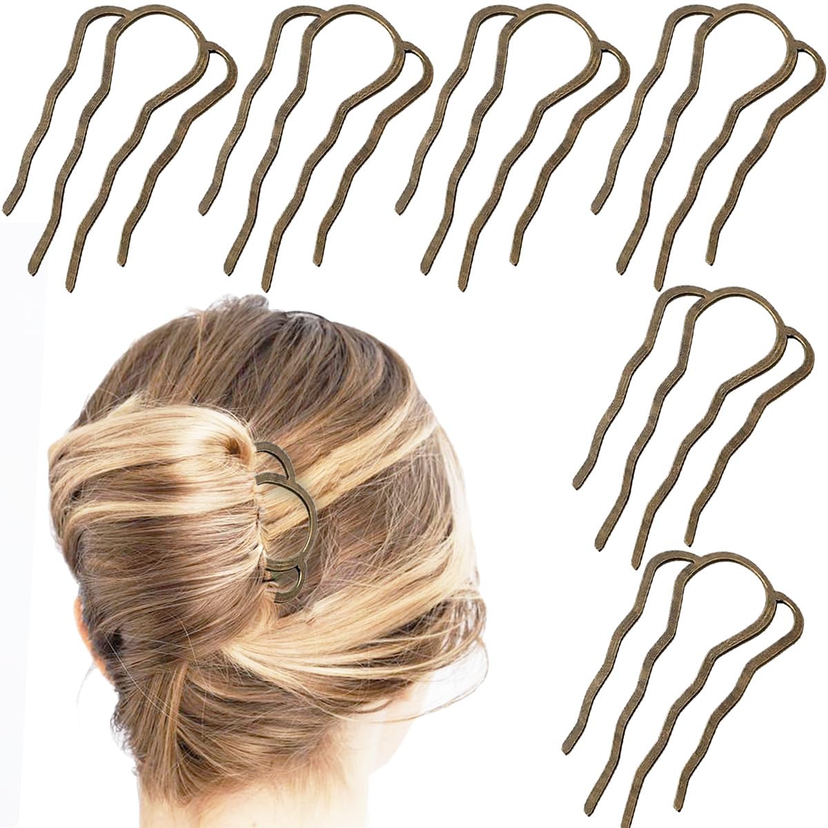 La Jolie Jasmin front view bronze side comb set showing elegant finish and reliable hold