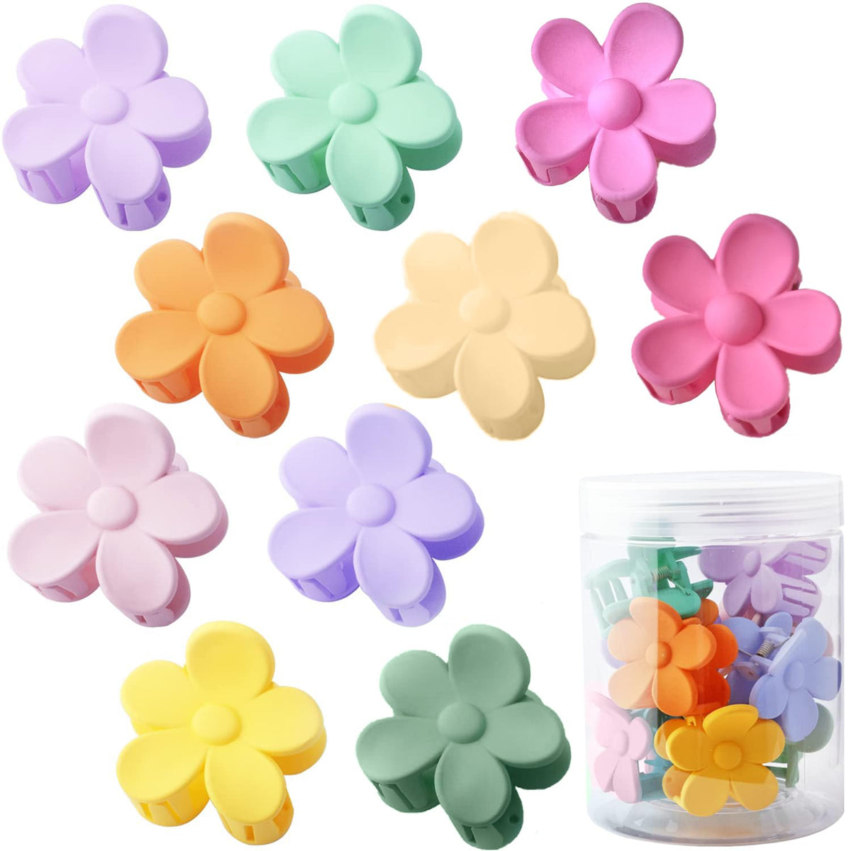 La Jolie Jasmin front view of cream flower clip set showcasing compact convenience