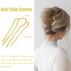 La Jolie Jasmin hair comb securing a low bun, demonstrating strong hold and tidy look