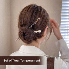 La Jolie Jasmin hair stick beside a ruler showing 6.9 inch length for medium to long hair compatibility