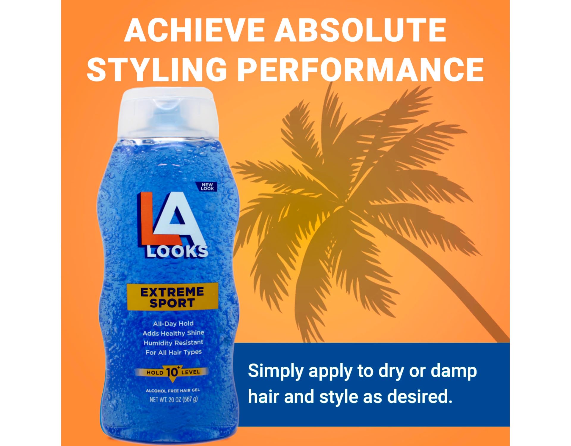L.A. Looks side label close-up highlighting hold level and alcohol-free benefit