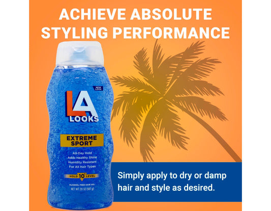 L.A. Looks side label close-up highlighting hold level and alcohol-free benefit