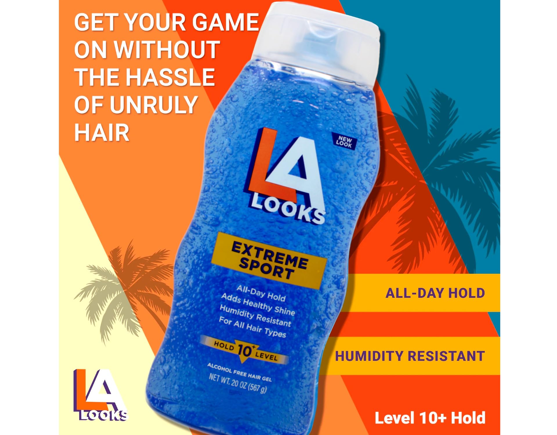 L.A. Looks gel texture in palm demonstrating thick consistency for strong hold