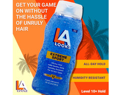 L.A. Looks gel texture in palm demonstrating thick consistency for strong hold