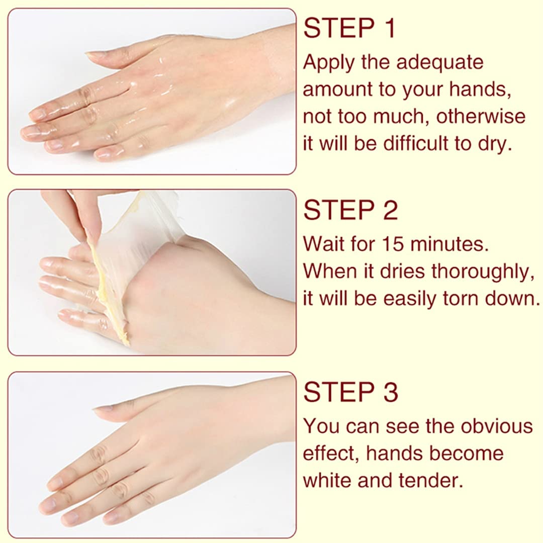 La Milee peeled-off film being removed illustrating exfoliating and renewing benefit