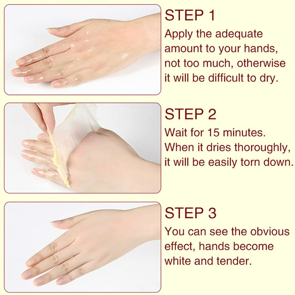 La Milee peeled-off film being removed illustrating exfoliating and renewing benefit
