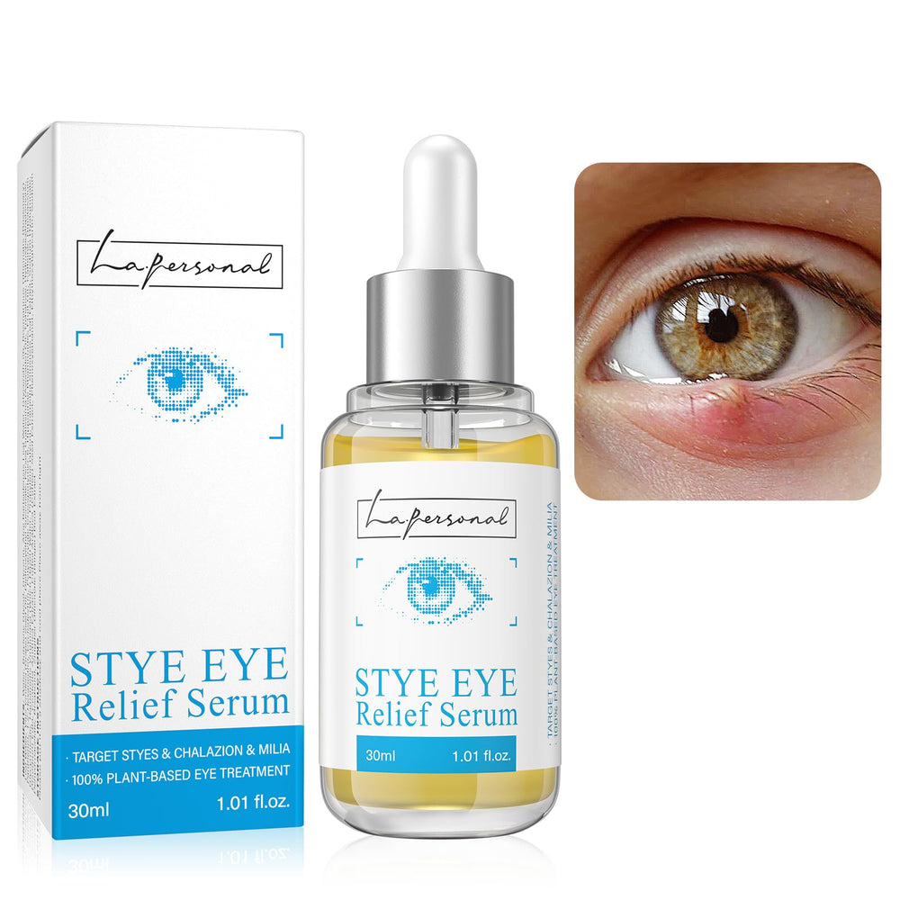 LA.PERSONAL front bottle view showing calming eyelid serum packaging and benefit