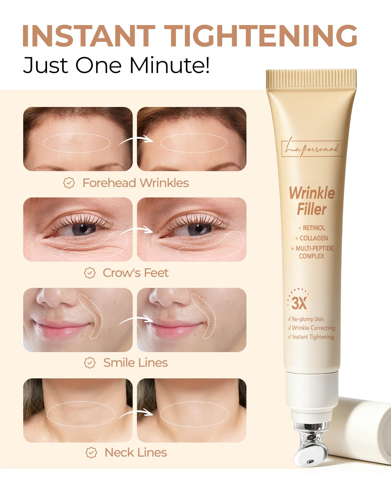 LA.PERSONAL cream texture close-up demonstrating lightweight fast-absorbing benefit