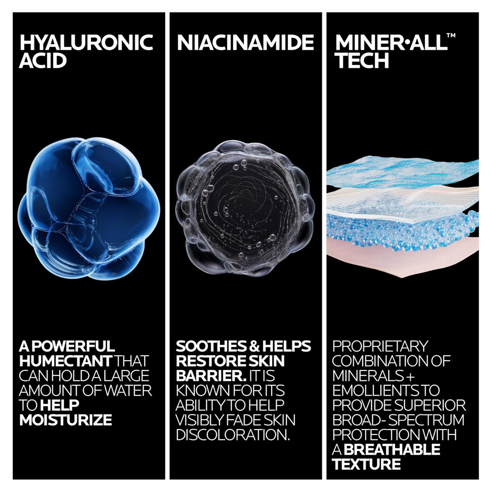 La Roche-Posay applied to model's face showing even blend and comfort