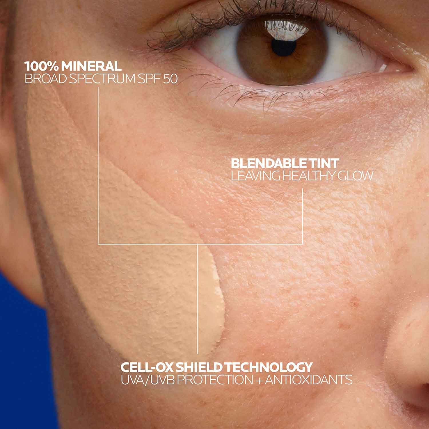La Roche-Posay cap open dispensing fluid, demonstrating easy, controlled application