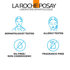 La Roche-Posay bottle beside common items to show product size and portability