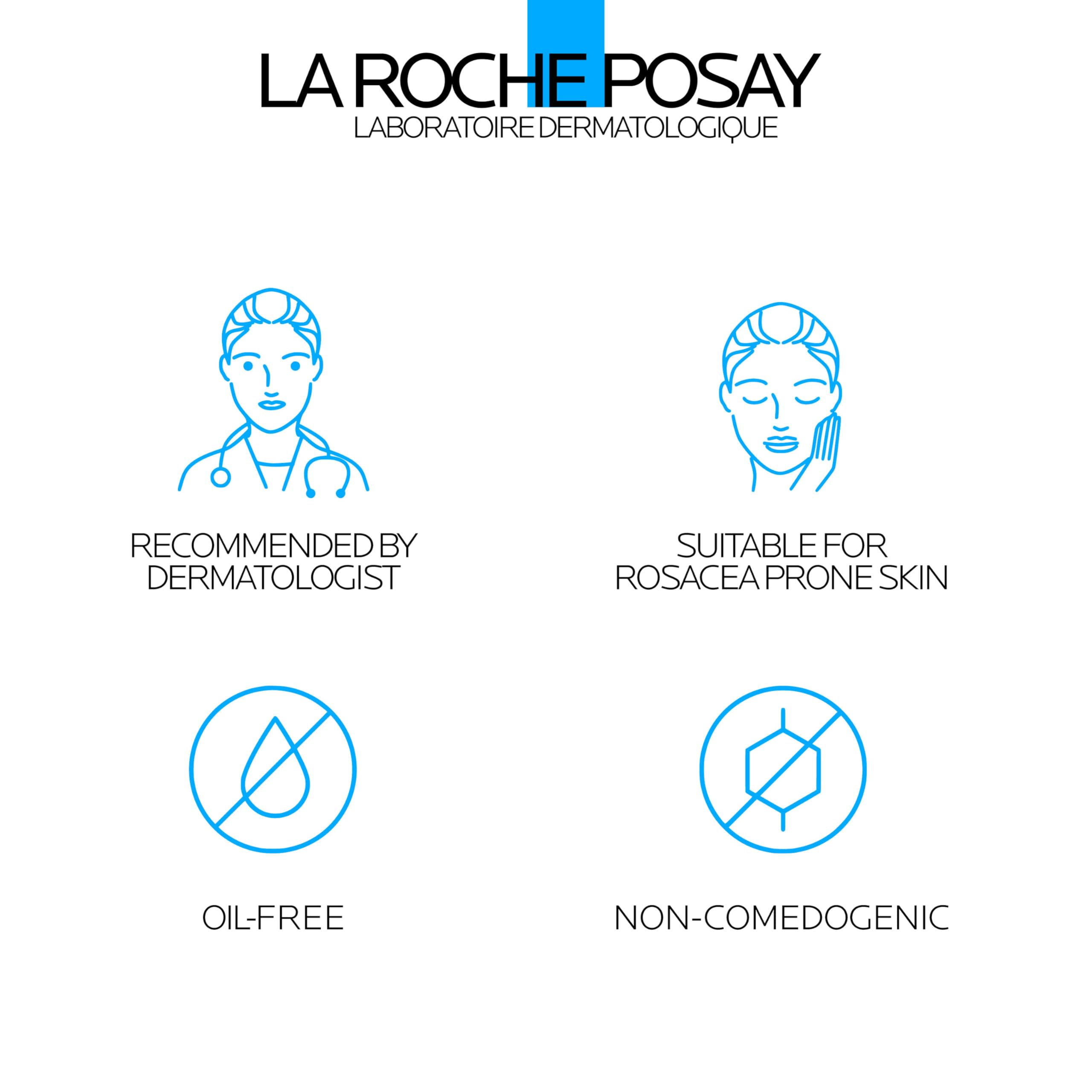 La Roche-Posay product beside ruler illustrating compact travel-friendly size