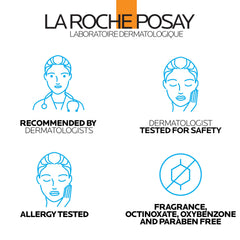La Roche-Posay tube beside common objects showing 1.7oz size and portability benefit