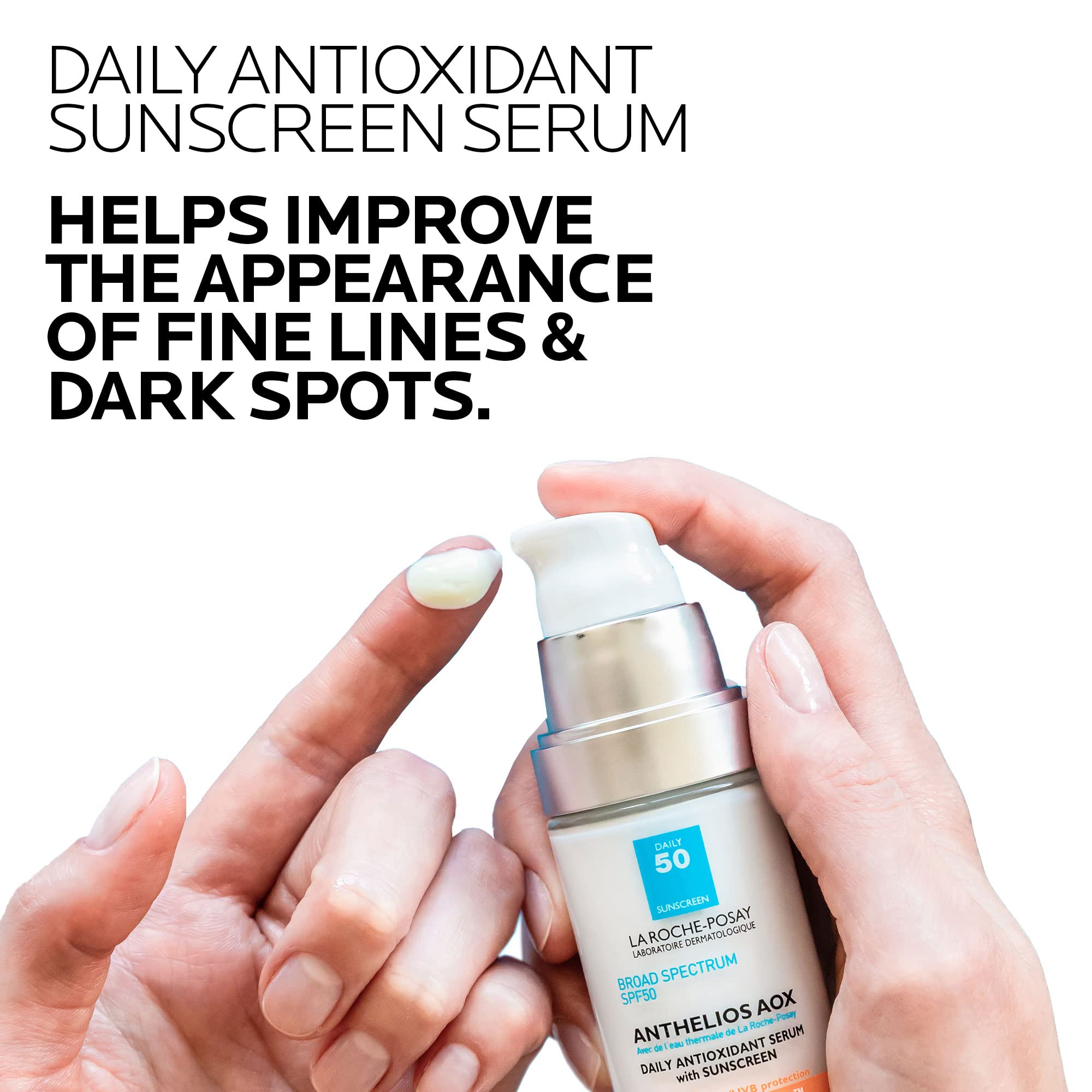 La Roche-Posay serum texture close-up highlighting lightweight, non-greasy finish