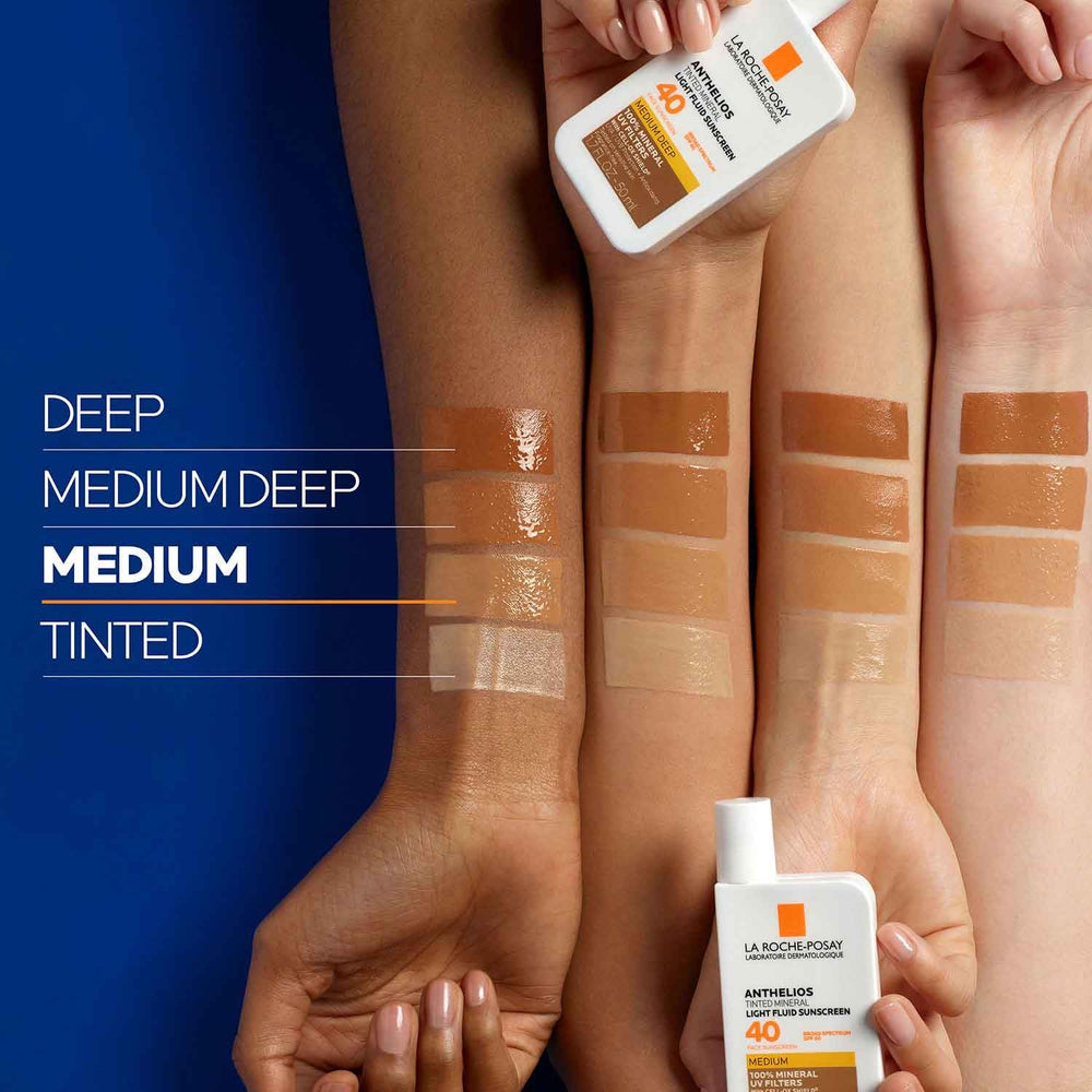 La Roche-Posay before and after application on face for even tone and reduced shine