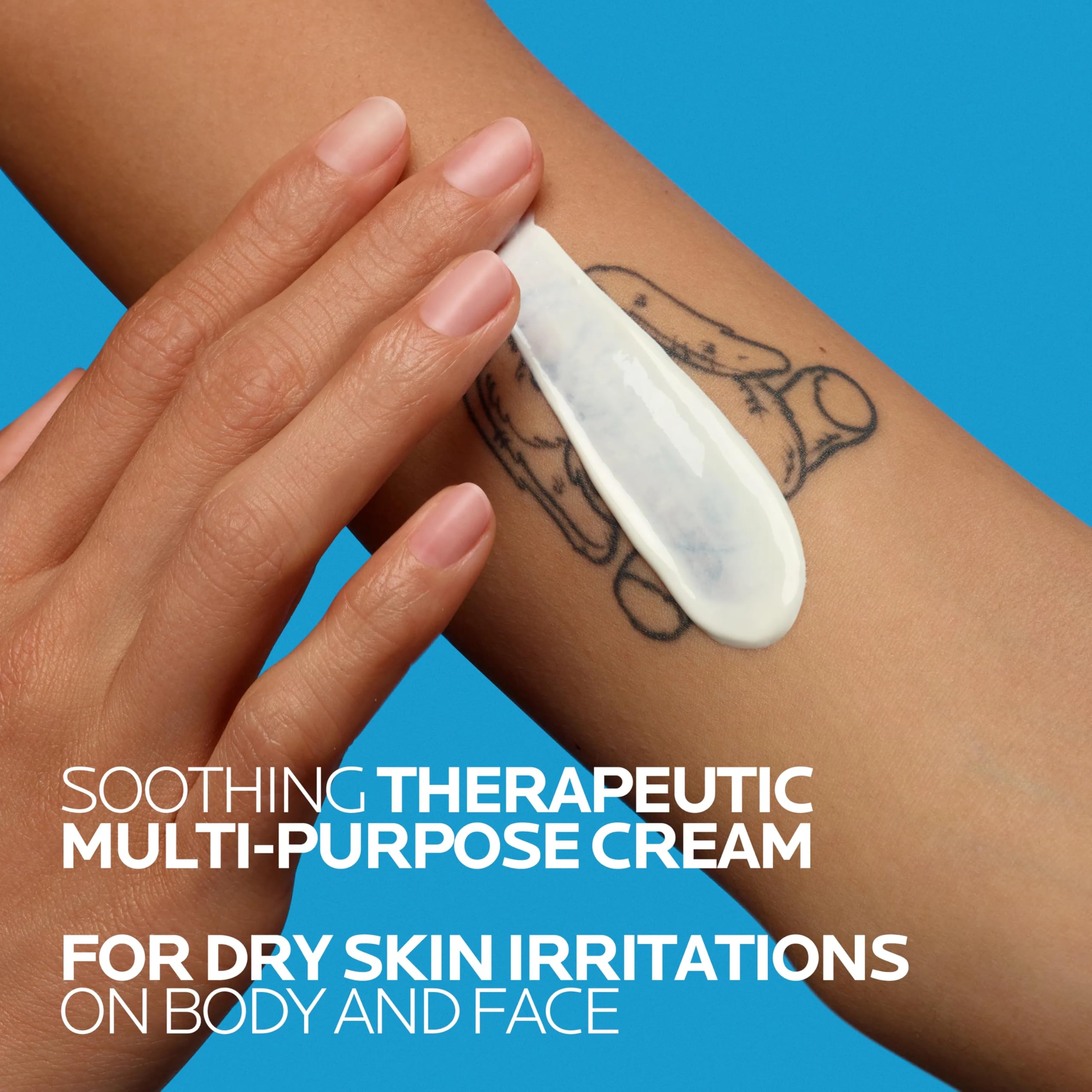 La Roche-Posay applying balm to hands to soothe cracked skin and restore comfort